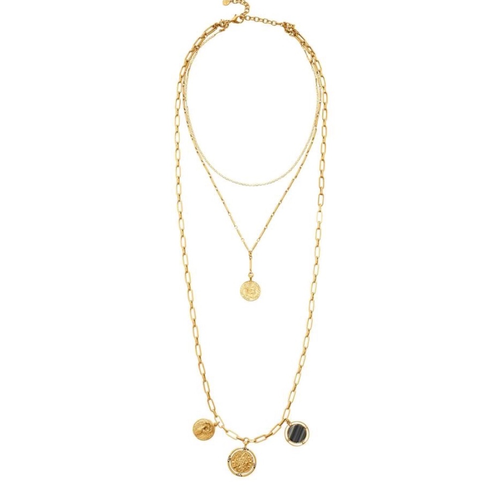 NEW Stella & Dot Gold Dez Pendant 3 in 1 Necklace